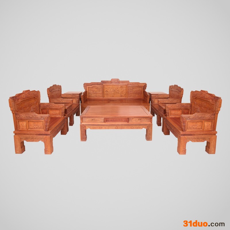 红木家具沙发 红木沙发 花梨木汉宫沙发古典中式客厅沙发组合特价