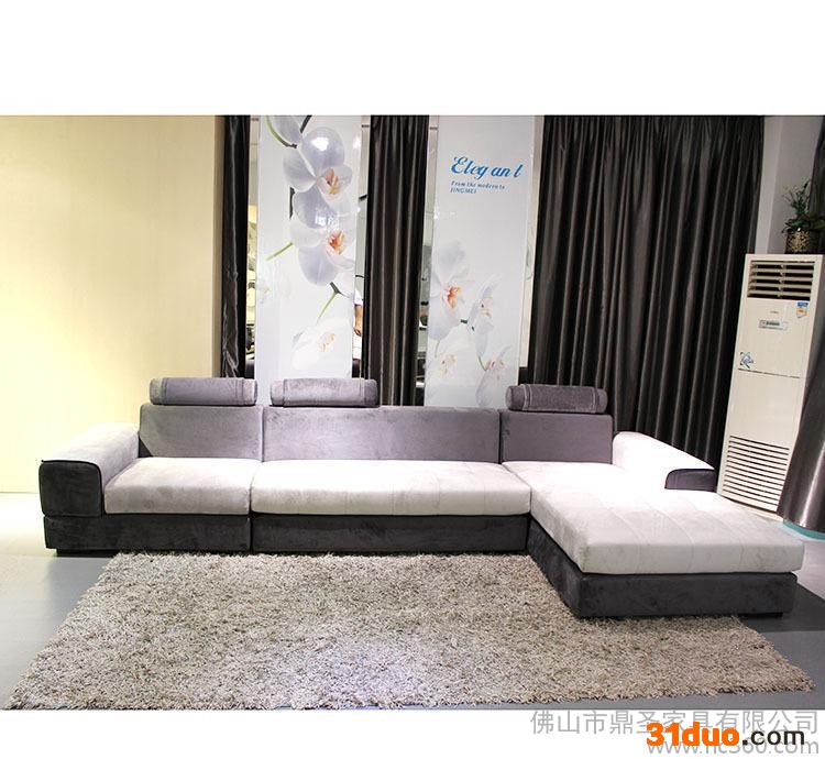 ** 简约条纹布艺沙发 自由组合客厅转角沙发 小户型沙发