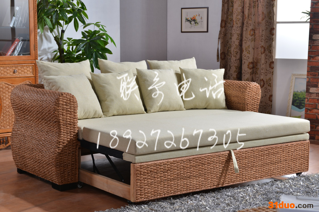 藤木沙发床 沙发床两用