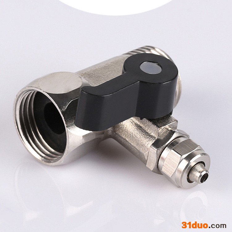 批发一体式三通阀门水**配件4分转2分连体进水三通球阀