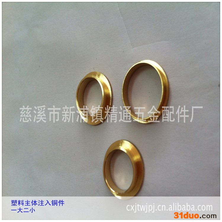 供应 电热水**配件  塑料主体注入铜件