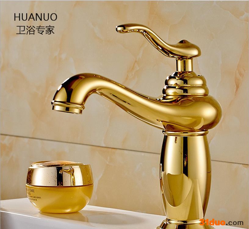 欧式镀金 仿古面盆水** 全铜冷热混水** 经典款 直销