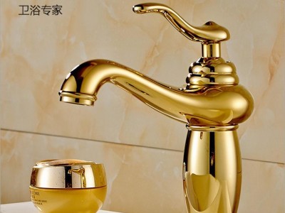 欧式镀金 仿古面盆水** 全铜冷热混水** 经典款 直销