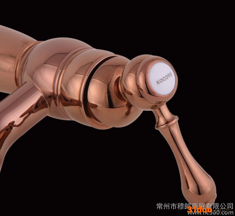 库托KOCOTO欧式全铜冷热卫浴**单孔仿古台盆洗脸面盆水**F04