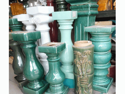 佛山园林艺术建材红色古都 陶瓷阳台栏杆 别墅栏杆瓷瓶柱围栏