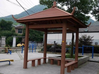 塑木凉亭、木塑凉亭、休闲凉亭、凉亭 户外建筑定制 建材 凉亭定制