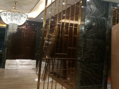 吉达旺  不锈钢屏风 佛山建材不锈钢屏风厂家 酒店不锈钢屏风隔断 玫瑰金无指纹屏风