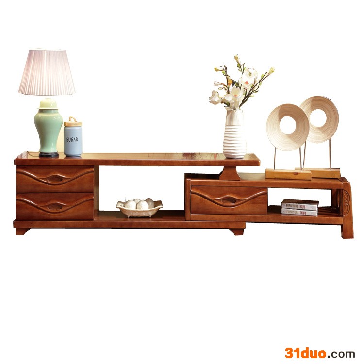 实木新中式柜组合地柜简易电视柜 批发美加顺家装建材客厅家具视