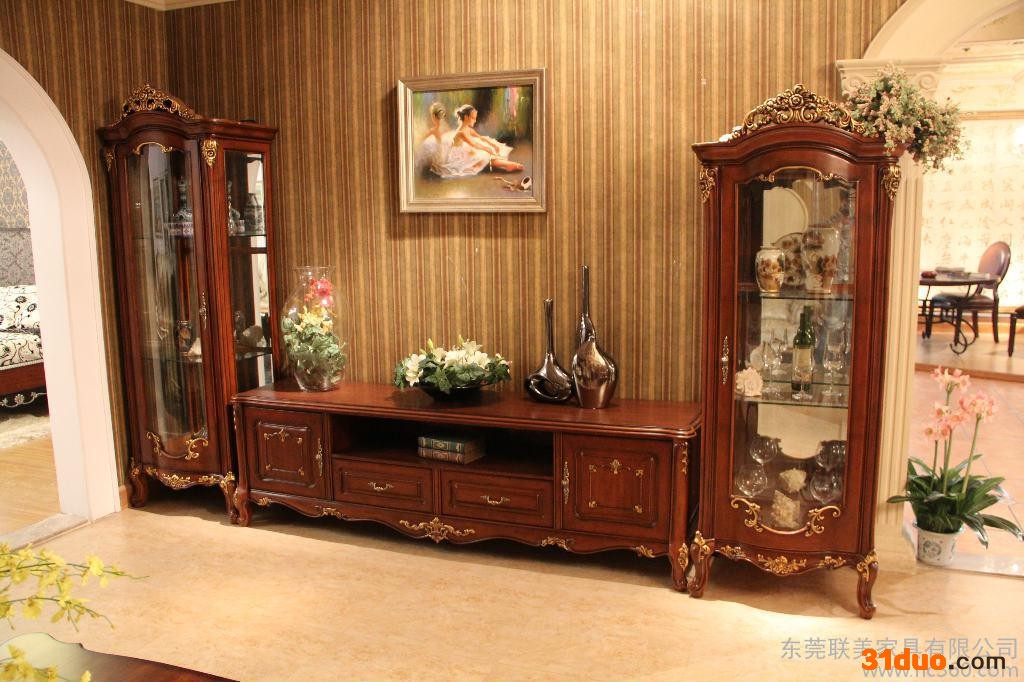 供应添美人生电视柜实木雕刻家具
