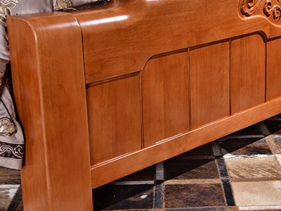 实木1.8米双人床橡胶木新中式床垫卧室家具床头柜实木家具