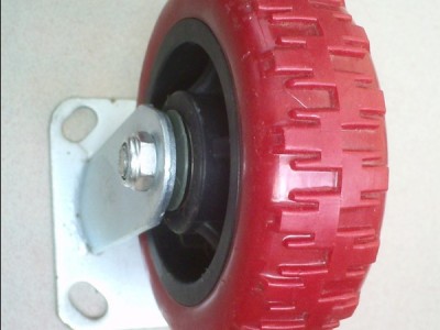 供应家具轮 4寸重型家具轮 黑芯红皮PVC家具轮 定向风火家具轮