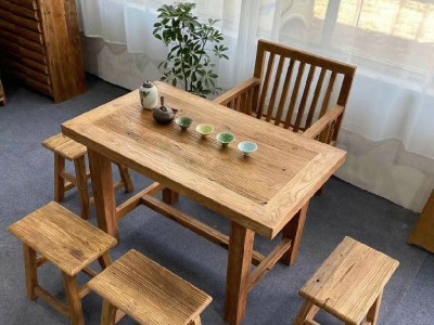 新中式家具老榆木  老榆木免漆家具 老榆木茶桌 厂家批发
