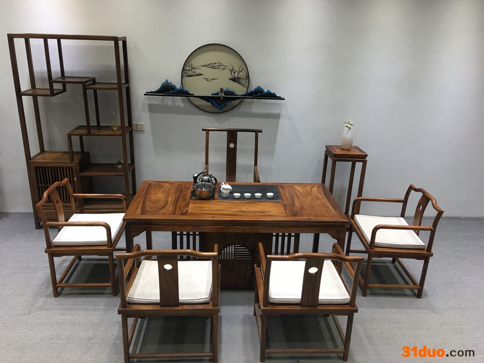 匠木工艺 新中式实木茶桌椅 组合禅意茶台茶室家具简约现代中式风休闲客厅家具