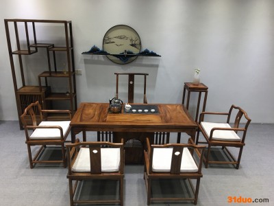 匠木工艺 新中式实木茶桌椅 组合禅意茶台茶室家具简约现代中式风休闲客厅家具