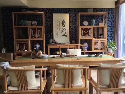 新中式家具老榆木  老榆木家具定制 餐饮实木餐桌 厂家批发