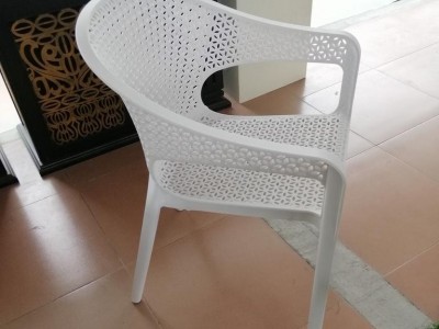 舒纳和新款白色塑料休闲咖啡厅家具 泳池防水单椅