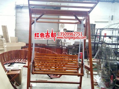 防腐木秋千 双人秋千 酒店户外家具定制 花园秋千等