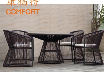 康福特藤编家具 酒店户外藤椅厂家直批 户外藤椅家具定制 户外休闲桌椅 酒店户外桌椅组合 户外休闲椅定制定做