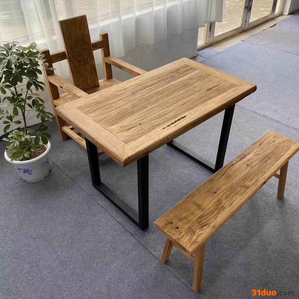 新中式家具老榆木  古典家具 老榆木 老榆木大茶桌 厂家批发