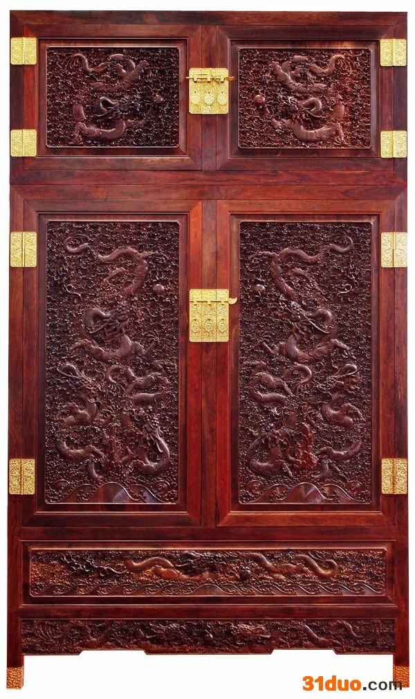 丰一阁 红木家具 檀香紫檀龙柜