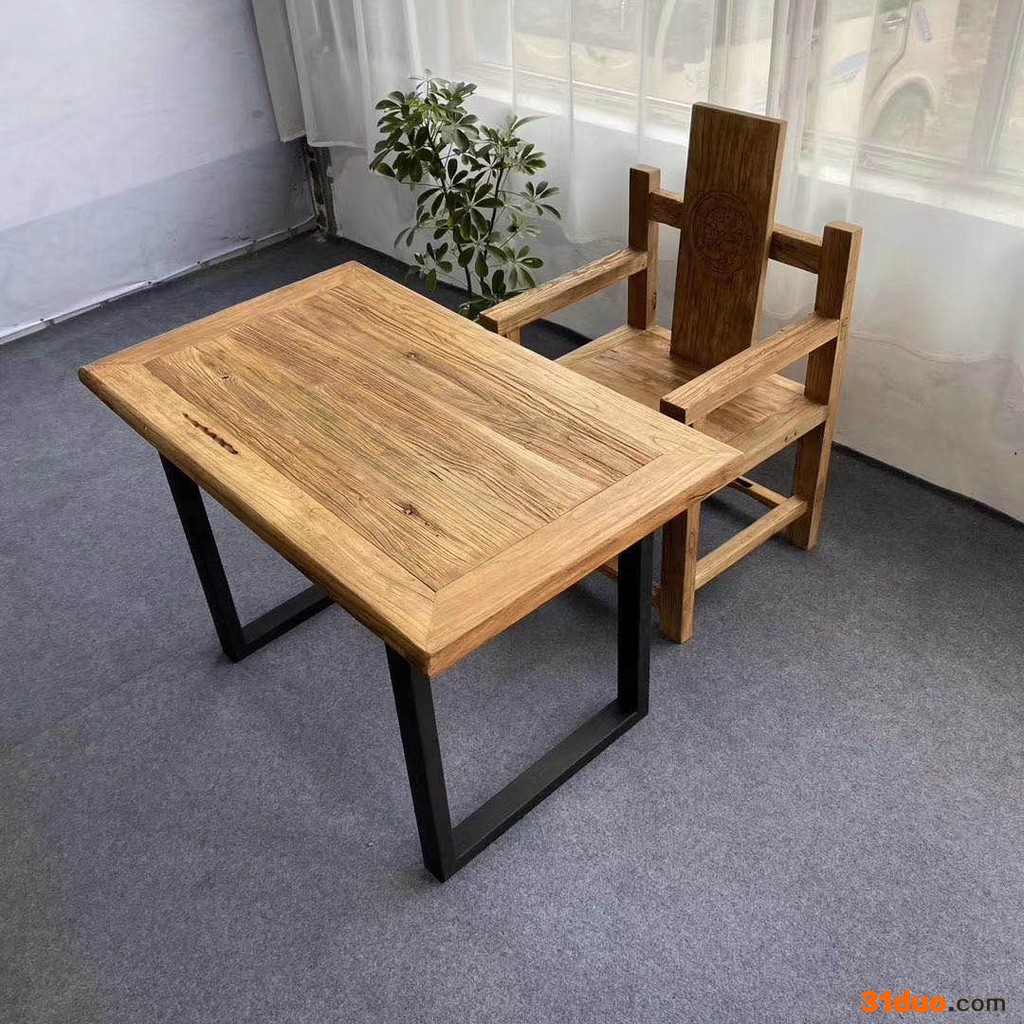 山东老榆木家具  新中式家具 老榆木 老榆木大茶桌 厂家批发