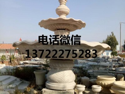 天然米黄玉单层石雕风水球 流水喷泉 家具饰品