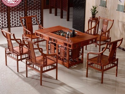 东阳红木家具非洲花梨木双用罗马茶台全实木茶桌明清古典泡茶桌子