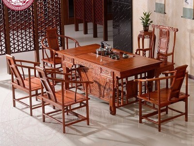 东阳红木家具非洲黄花梨木虎脚茶台茶桌中式古典泡茶叶桌子全实木