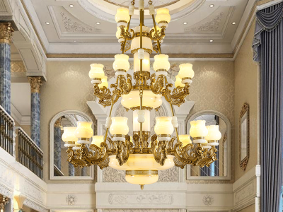 樊灯别墅大吊灯天然云石吊灯全铜欧式灯具客厅餐厅楼梯长灯饰玉石灯