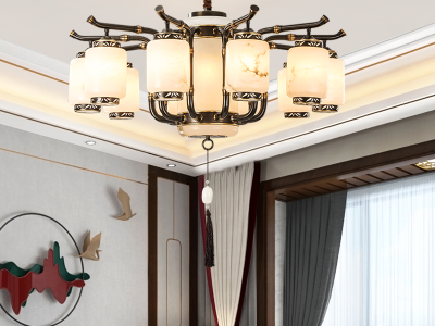 樊灯叠墅艺术吊灯云石玉石灯别墅复式楼全铜吊灯欧式灯具美式大吊灯