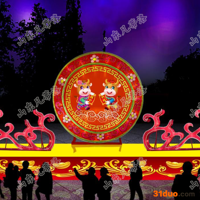 凡蒂洛2021春节灯笼花灯定制新年灯光节灯光秀 商场酒店售楼处政府大型花灯工厂直销