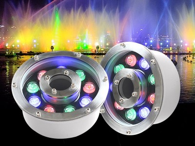 格强254水底灯led喷泉灯led防水涌泉灯七彩水音响七彩灯 喷泉景观灯9瓦