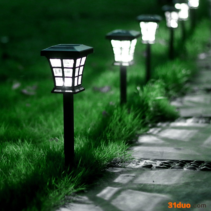 点点1380E 太阳能庭院灯 户外草坪灯l ed防水柱头灯别墅花园装饰插地灯节日氛围灯路灯