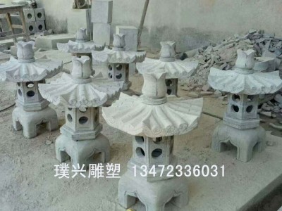 璞兴雕塑 青石石灯 寺庙石灯 园林景观小石灯 石灯制作