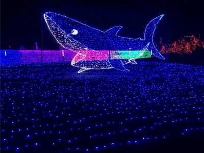 东胜工艺灯光节led动物造型灯鲨鱼造型户外梦幻灯光秀**可来图定制 灯光节造型灯