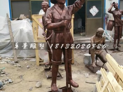 纺织玻璃钢雕塑，仿铜纺织雕塑，广场景观雕塑