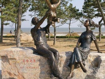 天伦之乐雕塑 城市街道纺织女工铜雕雕塑 城市雕塑 小区雕塑一家人雕像