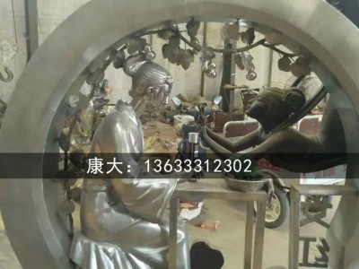 昆明康大雕塑      不锈钢创意雕塑   城市不锈钢抽象古代人物纺织雕塑