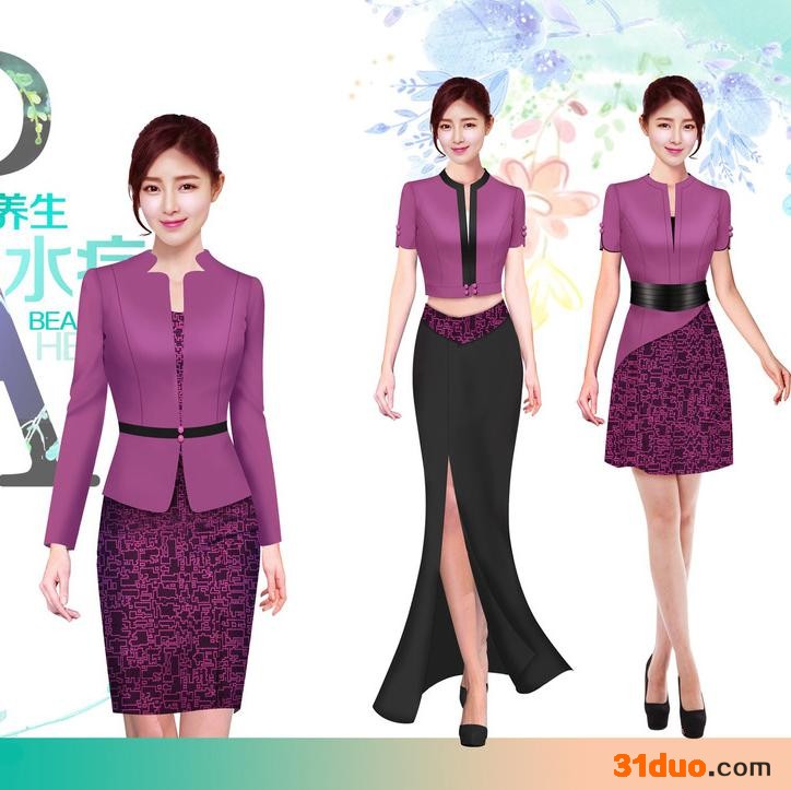 派登服饰 浴场工作服 水疗桑拿制服 男女式定做厂家