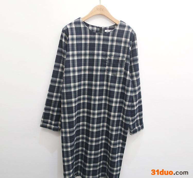 格子连衣裙,新款服饰,森女服饰,复古风服饰,新款黄峥服饰,森女复?