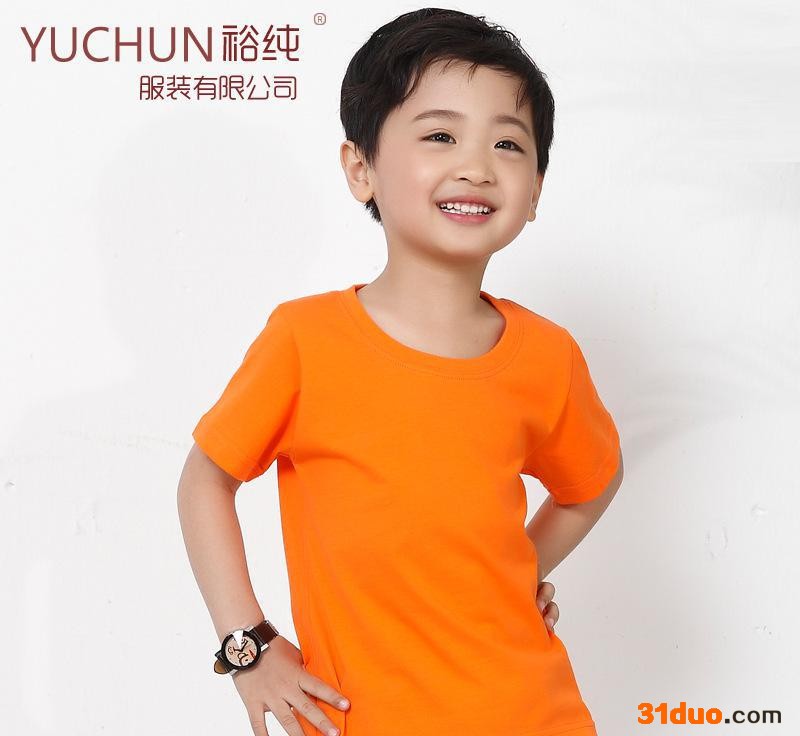 裕纯服饰空白T恤 童装2015夏装新款圆领纯棉短袖多色定制