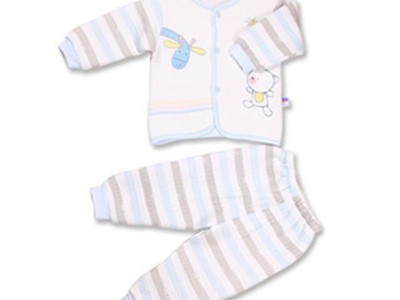 供应康贝方9282春款宝宝印花服饰套装-蓝色