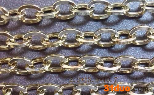 焊口方线链,服饰箱包链,金色焊口方线链 服饰箱包链 深圳五金厂家