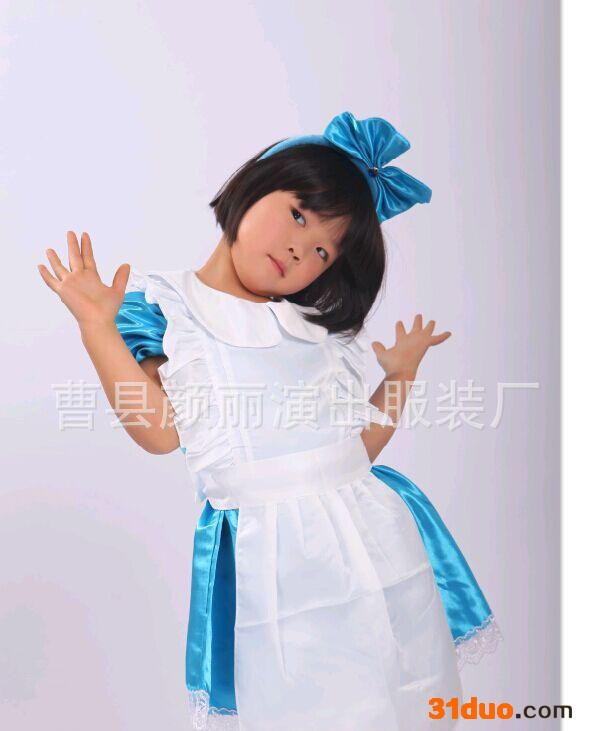 新款儿童灰姑娘梦游仙境服饰万圣节服装化装舞会 圣诞节演出/