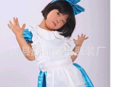 新款儿童灰姑娘梦游仙境服饰万圣节服装化装舞会 圣诞节演出/