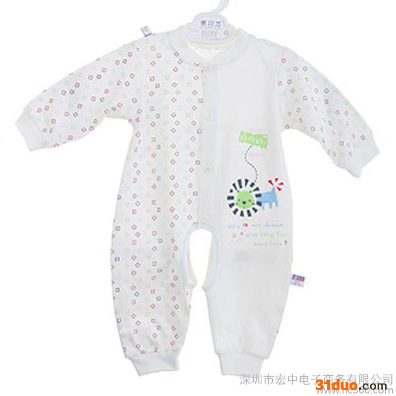 供应康贝方9177G春款宝宝服饰哈衣阳光小狮开档-蓝色