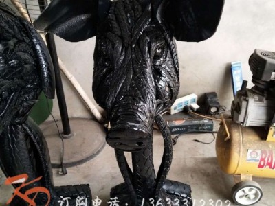 服饰康大雕塑定制 小区广场废旧轮胎雕塑