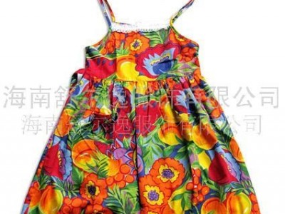 供应海南丝妮雅休闲服饰 夏威夷连衣裙 水果图案