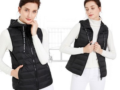 冠鸿服饰 白鸭绒填充马甲女士羽绒马甲