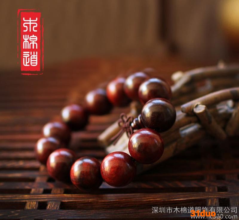 木棉道.**服饰配件酸枝木手念珠20mm 纯手工打造酸枝木手链